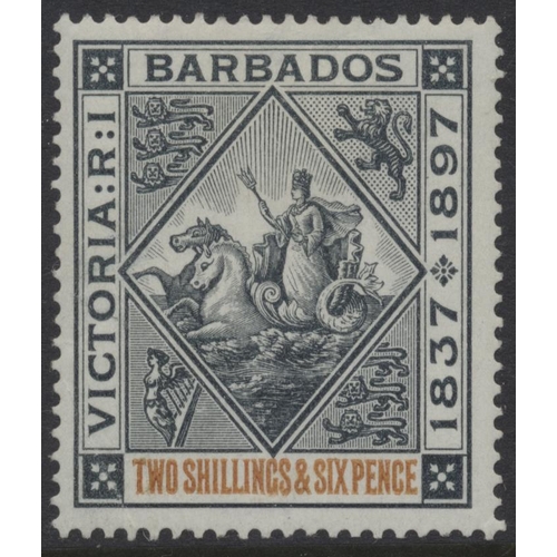 118 - Barbados. QV-QEII M/UM, in 3 SG albums, incl 1882-6 set M, with shades, 1892-03 set M, 1897-8 set M,... 