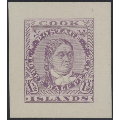 141 - Cook Is. 1893 Makea die proofs on wove paper, a collection on cards in album, mostly fine, a little ... 