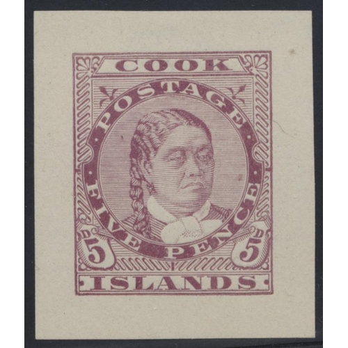 141 - Cook Is. 1893 Makea die proofs on wove paper, a collection on cards in album, mostly fine, a little ... 