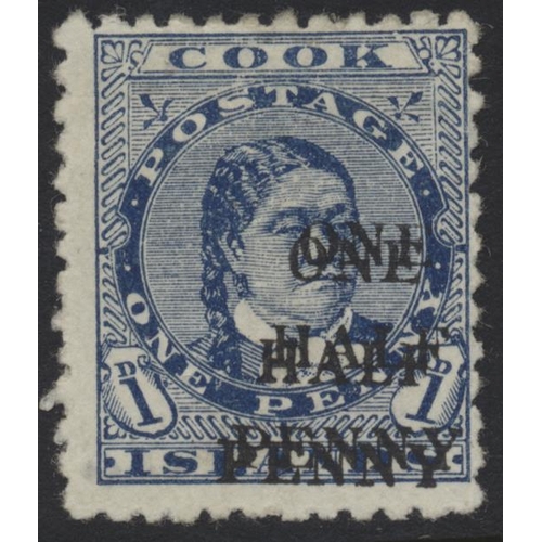 152 - Cook Is. 1899 ½d on 1d o.g. with ‘Surch double’. A fine and fresh example of this rare error. (SG 21... 