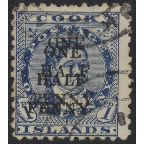 153 - Cook Is. 1899 ½d on 1d blue with ‘Surch double’ FU. A nice example of this scarce error with B.P.A. ... 