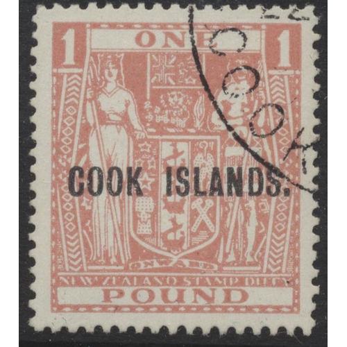 191 - Cook Is. 1943-54 wmk up 10/- and £1 and wmk inv 2/6, 5/-, 10/- and £3 - all FU. (SG 131w-135w) Cat. ... 