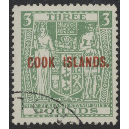 191 - Cook Is. 1943-54 wmk up 10/- and £1 and wmk inv 2/6, 5/-, 10/- and £3 - all FU. (SG 131w-135w) Cat. ... 