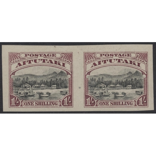 218 - Cook Is. Aitutaki. A mint and FU run-through coln in 4 vols from 1903 vals to 2½d (4, 2 FU, 2 in hor... 