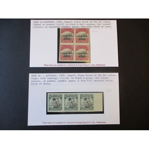 225 - Cook Is. Aitutaki. A mint study of the 1920 pictorial issues incl a seln of major and minor re-entri... 