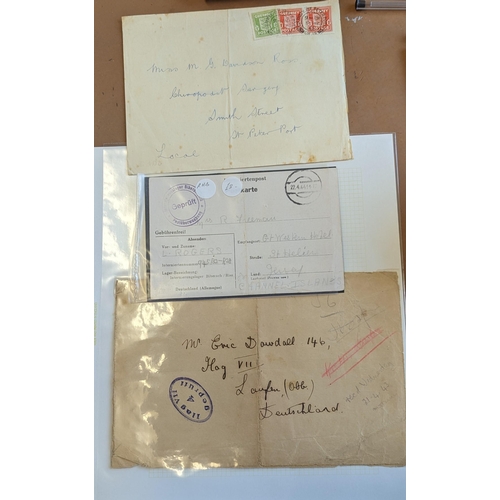 447 - Postal History. 1914 - 1975 Coln Channel Island pmks, covers, letters, postcards etc. Noting WW1, WW... 