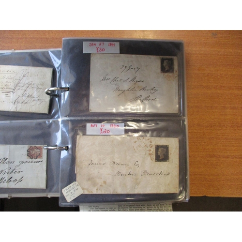 8 - World misc covers incl GB with 1840 1d black, 1841 1d black, 1840 2d blue but looks to be suspicious... 