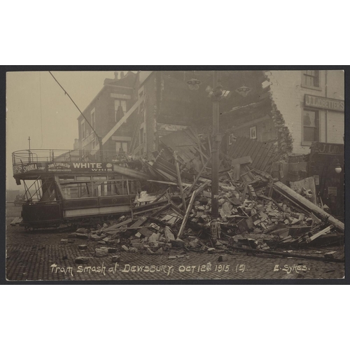 130 - Disasters. RP Tram accidents at Halifax North Bridge, Bolton Brow 1907, Bournemouth, Church Bank Bra... 