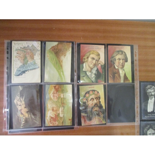 136 - Fantasy. B&W heads incl. Willhelm II, Johann Strauss, Bismark, Leopold II, Goethe, Shakespeare Roose... 