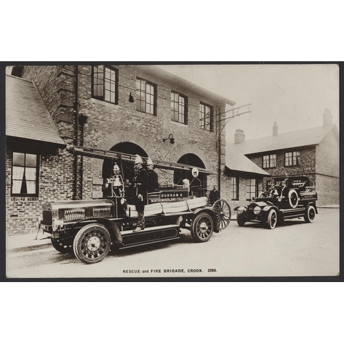 137 - Firefighting. RPs engine and crew (Ferryhill photographer). Johnson Monarch pub. Fire and Rescue Sta... 