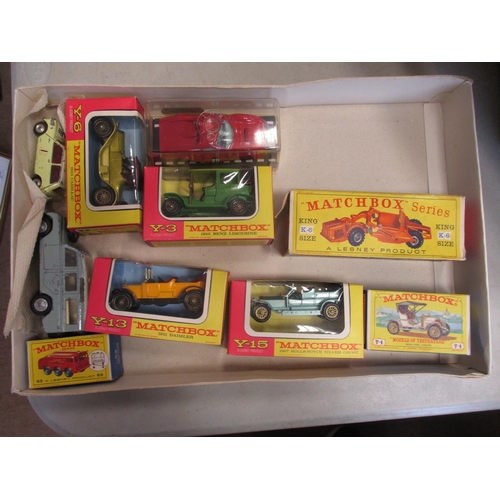 240 - Mixed range with boxed Dinky Nos 114, 216 and 142, various Matchbox (7), Marx Rolls Royce and tinpla... 