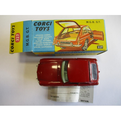 259 - Corgi. Boxed range with Monte-Carlo Citroen DS 19 No 323, Thunderbird Sports No 215S, Sheriff's Olds... 