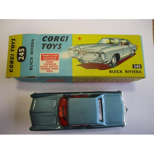 265 - Corgi. Boxed range with Nos 217, 231, 234 (this poor), 245, 263, 314, 324, 1126 and 1502, mainly goo... 