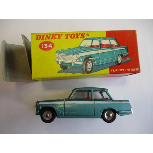 274 - Dinky. Range with Triumph Vitesse No 134, Cooper-Bristol No 233, AA Mini Van No 274, Saab 96 No 156,... 