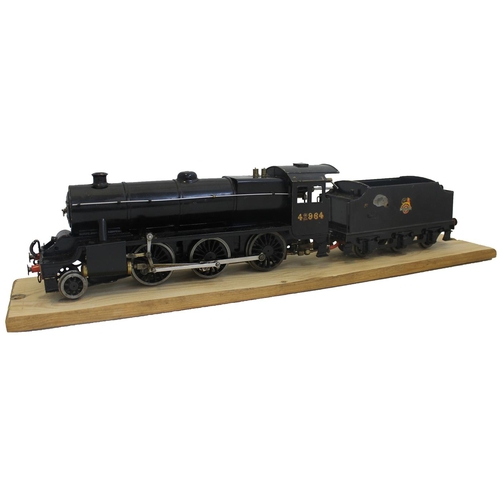 287 - Bassett-Lowke. Mogul 2-6-0 BR black No.42964 O gauge locomotive and tender, rebuilt with high pressu... 