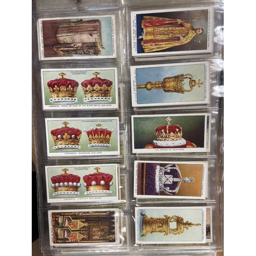 29 - Collection with 15 albums including sets with Players Drum Banners and Cap Badges, Birds and Their Y... 