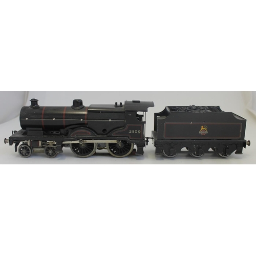 290 - Unboxed 4-4-0 BR black No.41109 O gauge locomotive and tender, excellent condition. (See photo) (T)