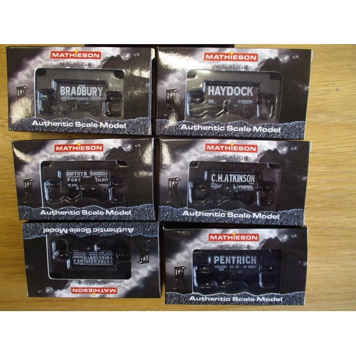 299 - Mathieson. N Gauge collection of private owners coal wagons, mint in mint boxes, some duplication. B... 