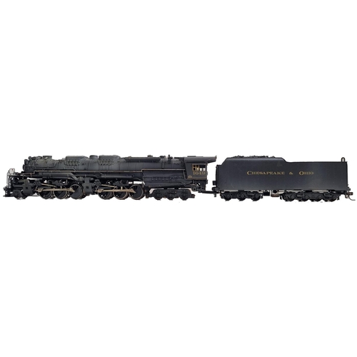 371 - Key Imports. OO gauge 2-6-6-6 C&OR black with silver highlights No.1649 locomotive and tender, mint ... 