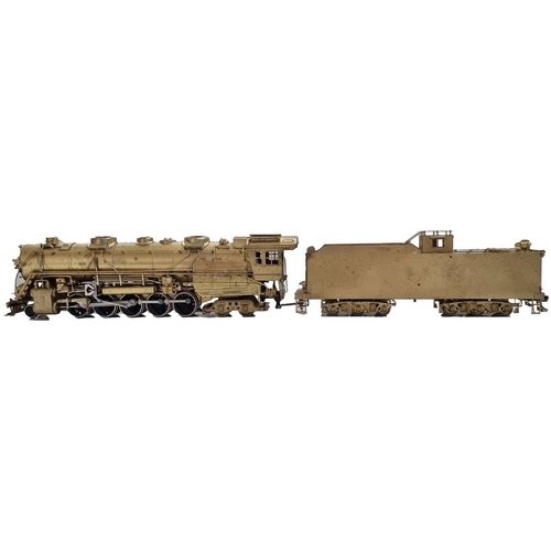 377 - Nickel Plate Products. OO gauge 2-10-4 DM&IR unpainted brass locomotive and tender, mint in very goo... 