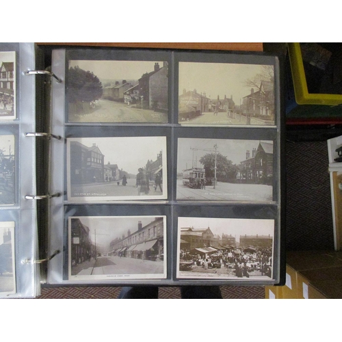 53 - Misc. coln. in large modern album of uk topo. with better cards throughout. Street scenes, events, p... 