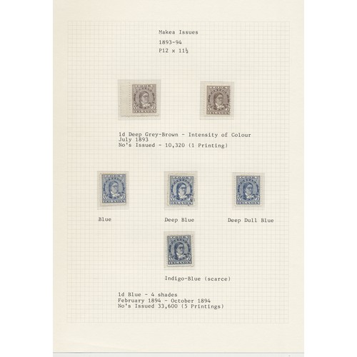 130 - Cook Is. A coln of ex auction lots mainly mint but some FU where noted incl a study of cancellations... 