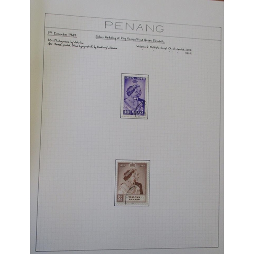 186 - Malayan States. KGVI-QEII U, coln in 1 SG. Devon album  incl Penang 1948 RSW set 1952 set 1954-55 se... 