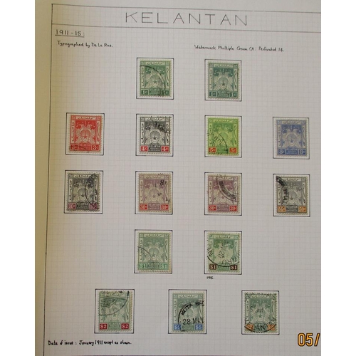 187 - Kelantan. Early U, on leaves incl 1905 12a. blue  1911-15 set 1921-28 set 1922 optd. vals tp $1 gree... 