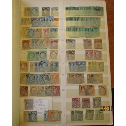 233 - France. Early to middle period M/U coln in 1 stockbook. Incl 1849 vals to 25c U, 1917 War Orphans va... 