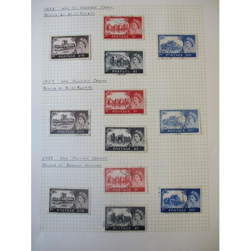 375 - Mainly fine used QEII coln in 3 volumes incl 1952-4 set, 1955-8 Waterlow set, 1955-8 St Edwards Crow... 