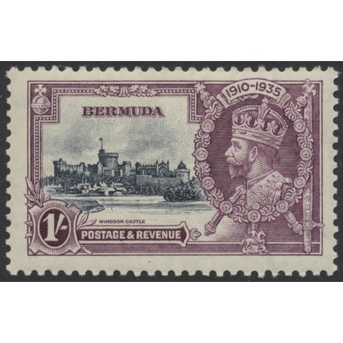 156 - Bermuda. 1935 SJ 1/- Kite vertical log flaw M. (SG 97k.) (See photo) Cat £300 (S)