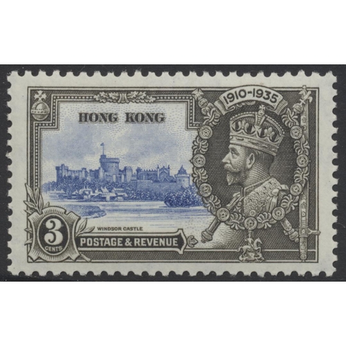 176 - Hong Kong. 1935 SJ 3c lightning conductor  flaw M. (SG 133C) (See photo) Cat £375 (S)