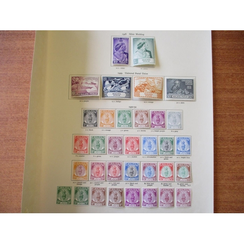 188 - Perak. M coln on leaves, incl 1938-41 set, 1948 RSW, 1950-56 set. Nice clean lot. (R)