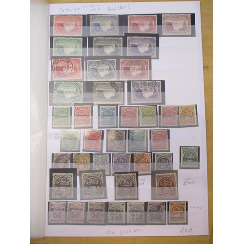 200 - Rhodesia. 1892-1911 mint and used coln on stockleaves incl 1892-3 to £1 M plus £5 and £10 without gu... 