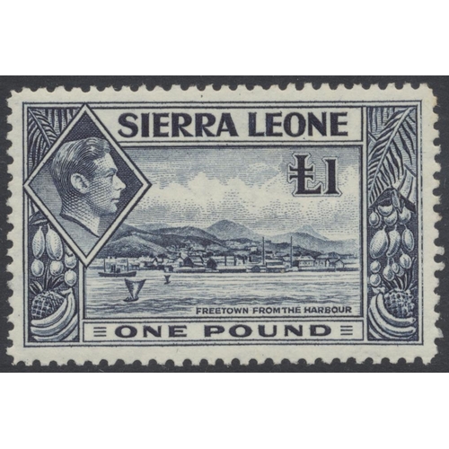 209 - Sierra Leone. M, coln on stockcard incl 1932 set M, 1933 Wilberforce set M, 1938-44 set M,  1961-66 ... 