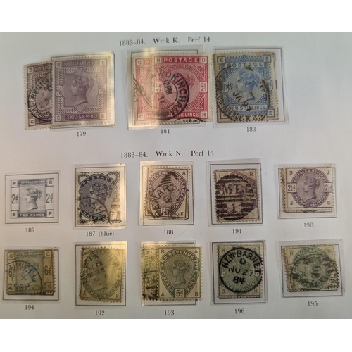 293 - QV-QEII FU coln in one album with, 1840 1d black, 2d blue, 1847-54 6d, 10d and 1/- embossed issues c... 