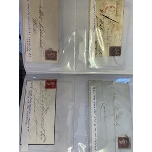 337 - Box with an accum of over 400 1841 1d reds on cover, very mixed condition, various cancels, some MC'... 