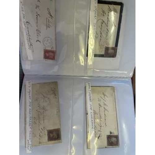 337 - Box with an accum of over 400 1841 1d reds on cover, very mixed condition, various cancels, some MC'... 