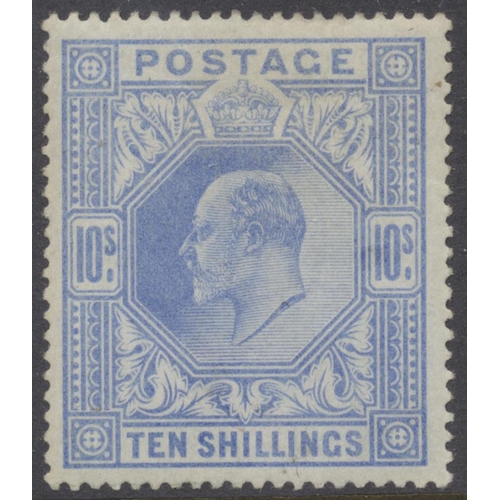 357 - 1902-10 2/6d (2) and 5/- UM, plus 10/- and £1 M (the £1 is marginal but has a tone spot). (SG 260, 2... 