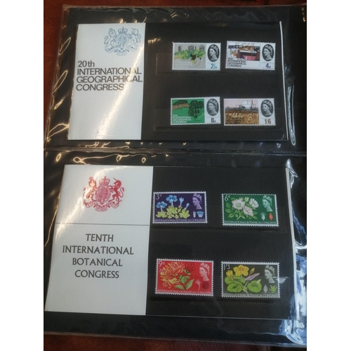 374 - Pre decimal coln QEII Pres packs in 2 binders incl 1964 FRB, Geographical, and Botanical packs. (2V)