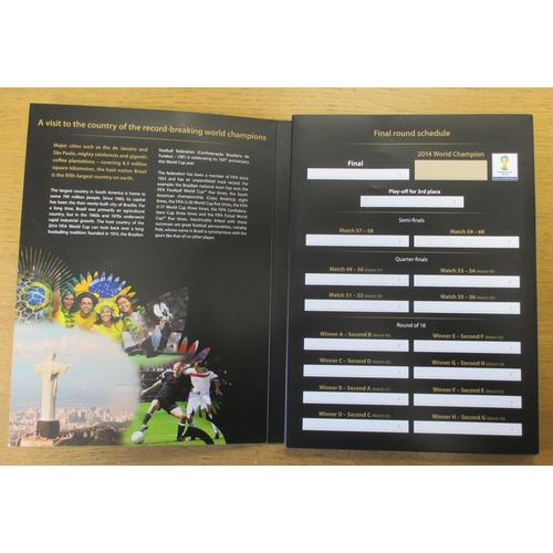 693 - 2014 FIFA World Cup silver 'proof-like' commemorative medal set in MDM folder. Qty 32 (½B)