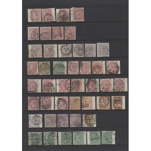 346 - Surface-Printed issues used range on stockleaves, incl 1855-65 vals to 1/- green, 1867-3 vals to 1/-... 