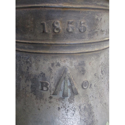 110 - 1855 Board of Ordnance 24kg bronze bell, date cast between bead lines towards the top, B and O eithe... 