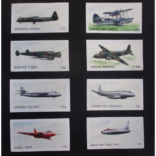 111 - Collection of 217 watercolour painted miniature aircraft by H.M. Absolon in album, mostly painted be... 