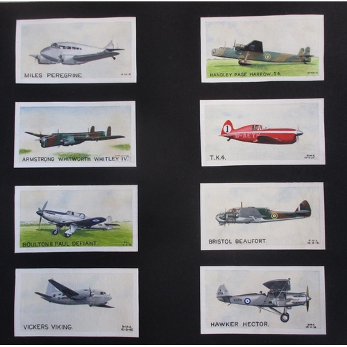 111 - Collection of 217 watercolour painted miniature aircraft by H.M. Absolon in album, mostly painted be... 