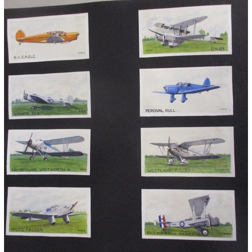 111 - Collection of 217 watercolour painted miniature aircraft by H.M. Absolon in album, mostly painted be... 