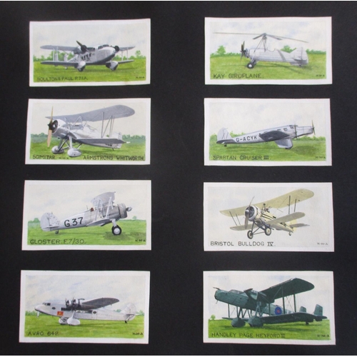 111 - Collection of 217 watercolour painted miniature aircraft by H.M. Absolon in album, mostly painted be... 