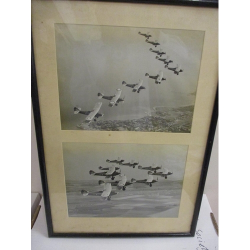 135 - No 605 Sqn RAF Collection. Framed range with:
1. Large charcoal drawing of Flying Officer Kenneth Da... 