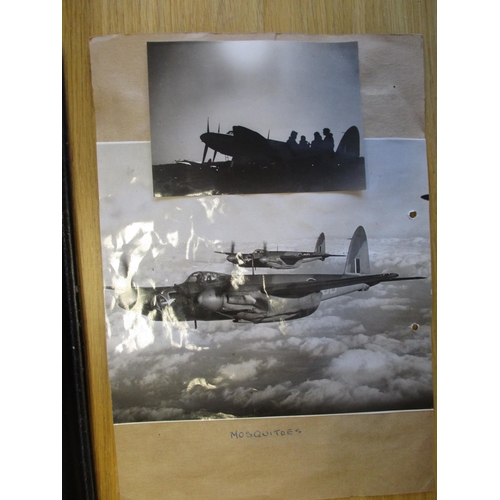 135 - No 605 Sqn RAF Collection. Framed range with:
1. Large charcoal drawing of Flying Officer Kenneth Da... 