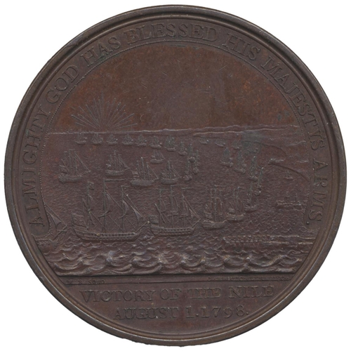 14 - 1798 Davison's Nile Medal (bronze) unmounted, contact marks in the fields, otherwise nearly extremel... 